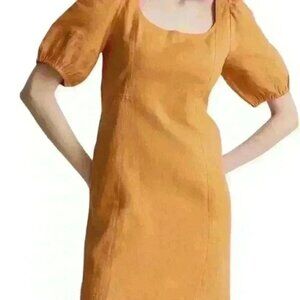 Madewell * Parker Dress * Mustard Yellow * Puff Sleeve * Size 12